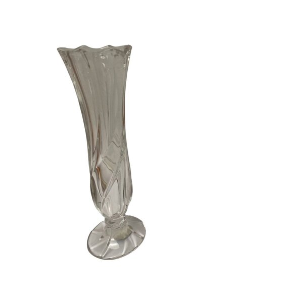 Gorham Crystal Fluted Vase 8" Full Lead Crystal Germany Elegant Home Decor - Picture 1 of 4